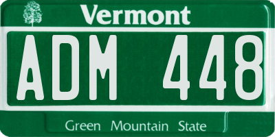 VT license plate ADM448