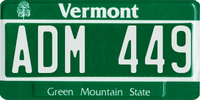 VT license plate ADM449