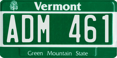 VT license plate ADM461