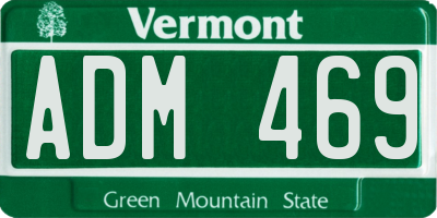 VT license plate ADM469