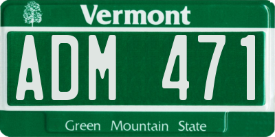 VT license plate ADM471