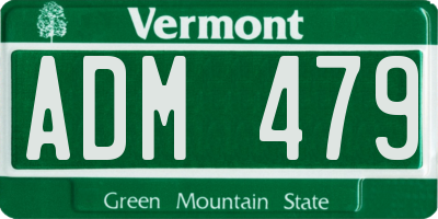 VT license plate ADM479