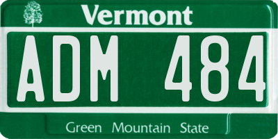 VT license plate ADM484