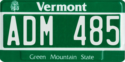 VT license plate ADM485