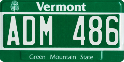 VT license plate ADM486