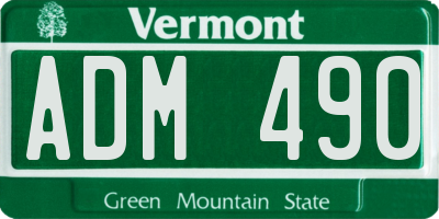 VT license plate ADM490