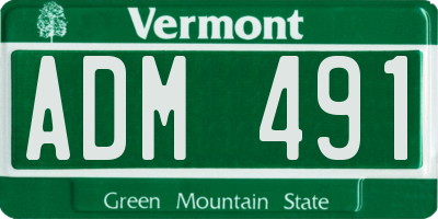 VT license plate ADM491