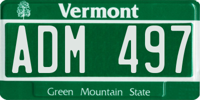 VT license plate ADM497
