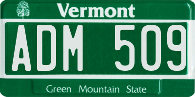 VT license plate ADM509