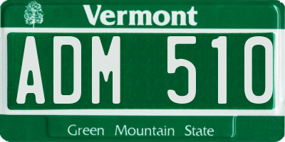 VT license plate ADM510