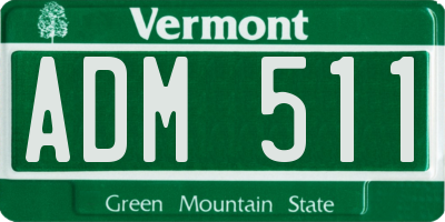 VT license plate ADM511