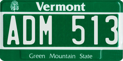 VT license plate ADM513