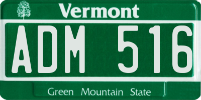 VT license plate ADM516