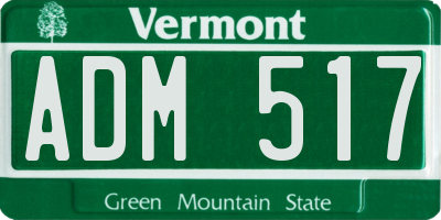 VT license plate ADM517