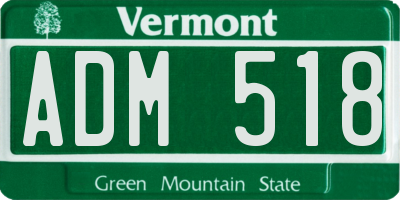 VT license plate ADM518