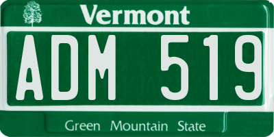VT license plate ADM519