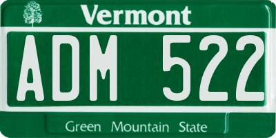 VT license plate ADM522