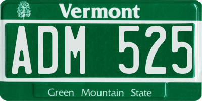 VT license plate ADM525