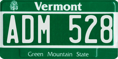 VT license plate ADM528
