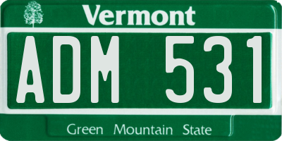 VT license plate ADM531