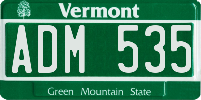 VT license plate ADM535