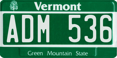 VT license plate ADM536