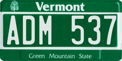 VT license plate ADM537