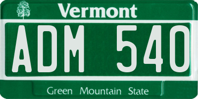 VT license plate ADM540