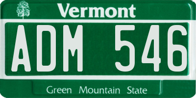 VT license plate ADM546
