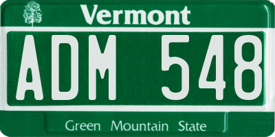 VT license plate ADM548