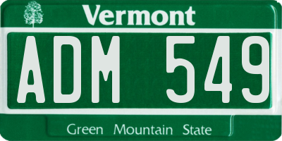 VT license plate ADM549