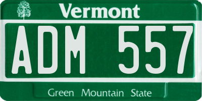 VT license plate ADM557