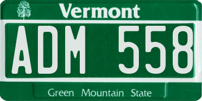 VT license plate ADM558
