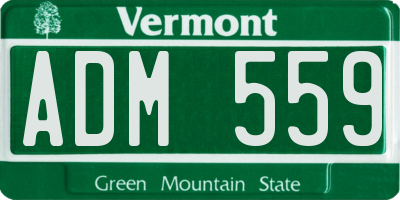 VT license plate ADM559