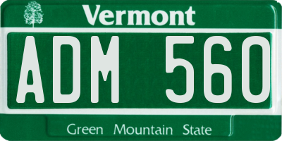 VT license plate ADM560