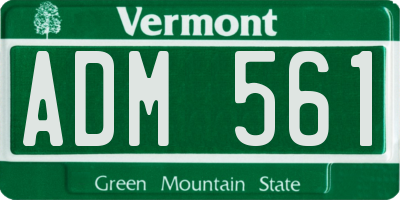 VT license plate ADM561