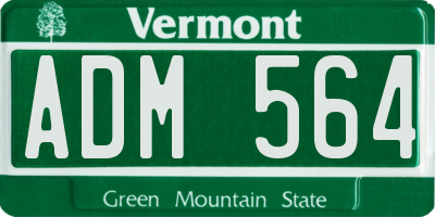 VT license plate ADM564