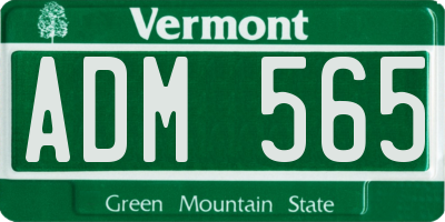 VT license plate ADM565