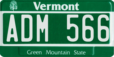 VT license plate ADM566