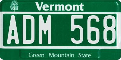 VT license plate ADM568