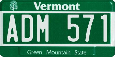 VT license plate ADM571