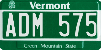 VT license plate ADM575