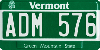 VT license plate ADM576