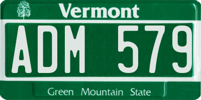 VT license plate ADM579