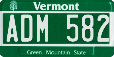 VT license plate ADM582