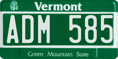 VT license plate ADM585