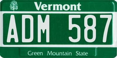 VT license plate ADM587