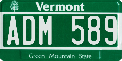 VT license plate ADM589