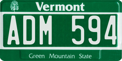 VT license plate ADM594