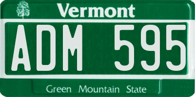 VT license plate ADM595